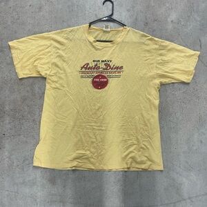 Vintage Old Navy Yellow Auto Diner Tee rare